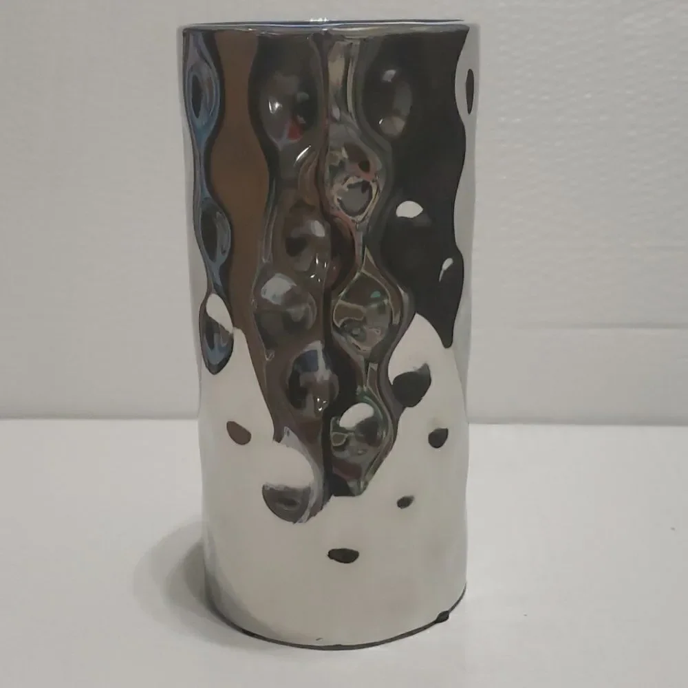 Pier 1 tall modern silver vase